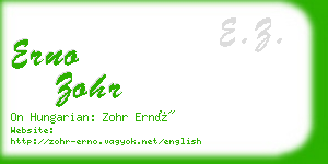 erno zohr business card